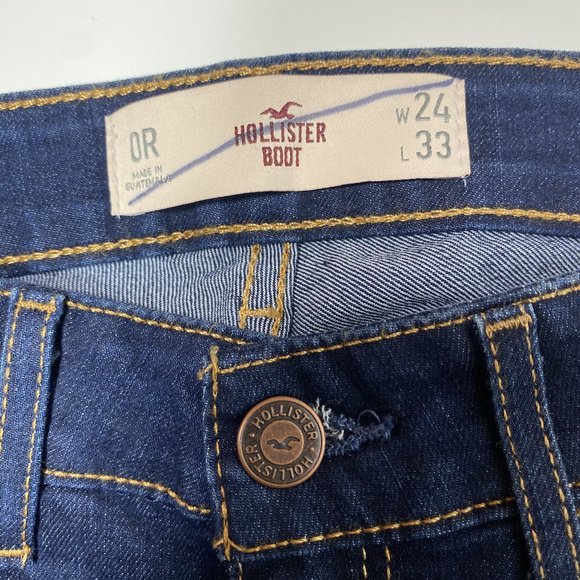 Hollister Womens Jeans Dark Wash Bootcut Blue Sz 24x33 - Picture 8 of 15